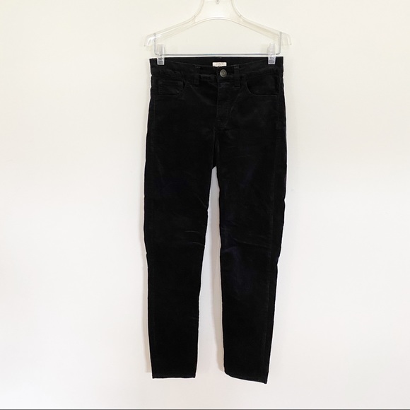 J. Crew Pants - J. Crew Black Velvet Stretch Straight Leg Pants